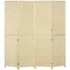 HOMCOM Room Divider, Freestanding Privacy Screen, 4 Panel Folding, 180 x 180cm, Natural