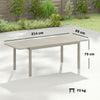 Outsunny Extending Garden Table, Aluminium Outdoor Dining Table for 8-10 with Wood-Like Grained Surface, Light Grey Wood Effect