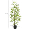 HOMCOM Artificial Plant Bamboo Artificial Tree Height 120 cm with Pot for Home Indoor Decor