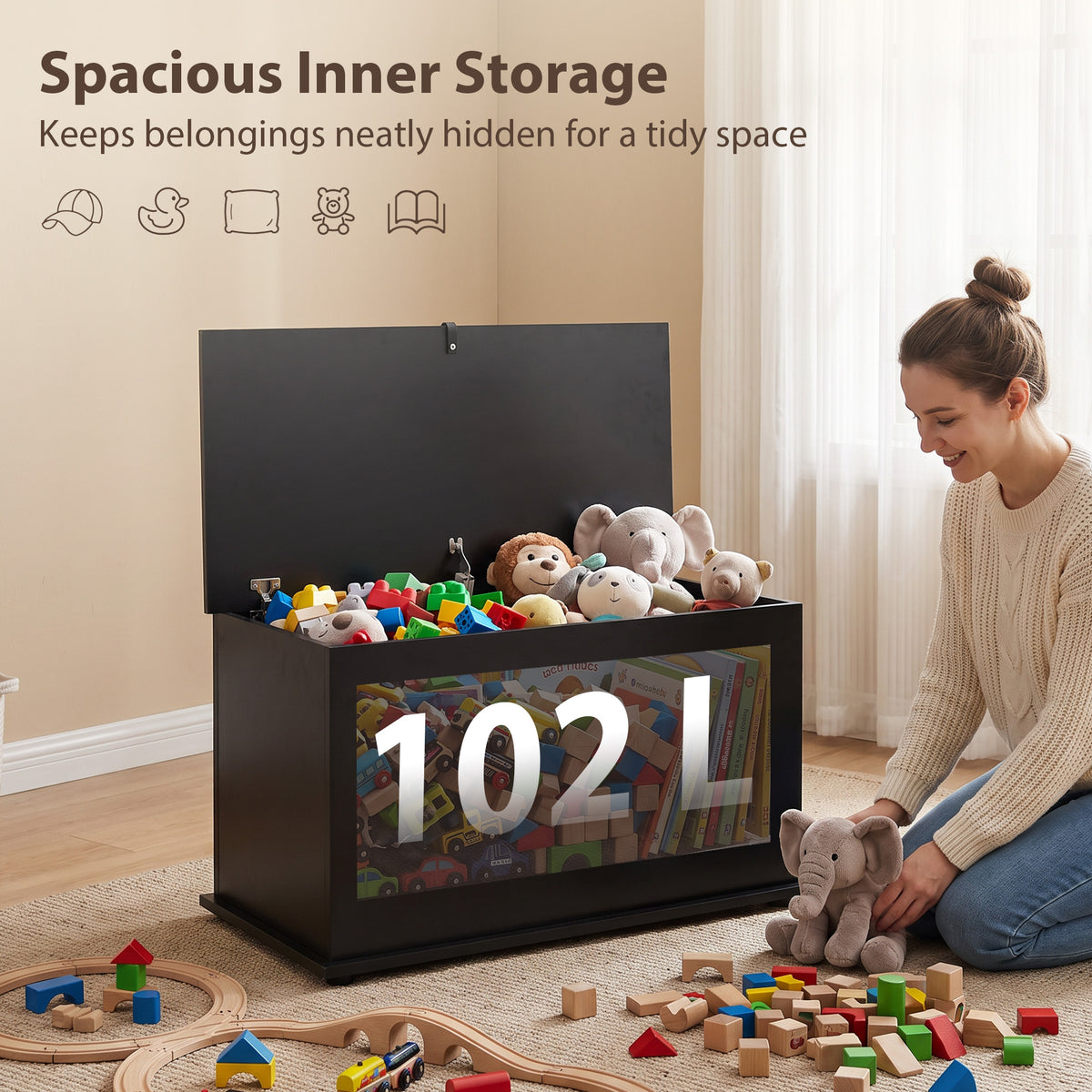 HOMCOM Storage Chest in Black