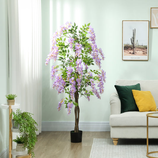 HOMCOM 180cm Ficus Artificial Tree in Purple