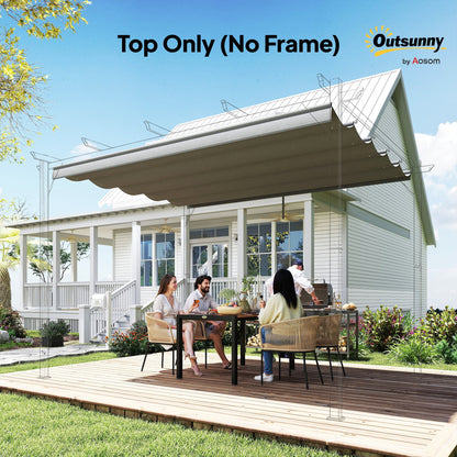 Outsunny Retractable Pergola Cover, 2.55 x 2.5 m Replacement Canopy Fabric for 3 x 3 m Frame, Roof Top Only, Light Grey