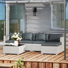 Outsunny 6 Pieces Rattan Corner Sofa Set - Mixed Grey