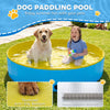 PawHut Foldable Dog Pool for Puppies and Ducks Dog Paddling Pool Bath Tub, Blue, 160 x 30cm