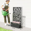 Outsunny Metal Garden Bed with Trellis, Wall Mounted or Freestanding Raised Planter with Privacy Panel, Black