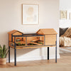 PawHut Wooden Tortoise House with Stand Legs, Clear Observation Windows, Ramps, Openable Top, Built-in Tray, Yellow