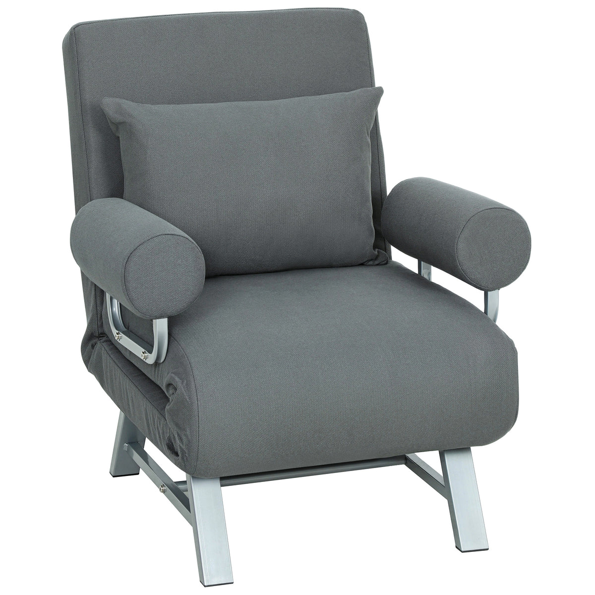 HOMCOM Single Sofa Bed in Dark Grey