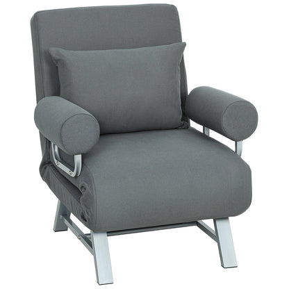HOMCOM Single Sofa Bed in Dark Grey