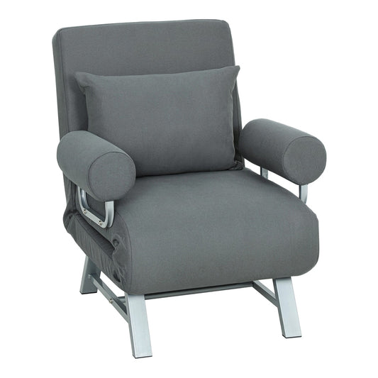 HOMCOM Single Sofa Bed in Dark Grey