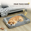 PawHut Dog Sofa Bed, Washable Pet Bed with Removable Cover and Non-Slip Bottom for Small, Medium and Large Dogs, Grey