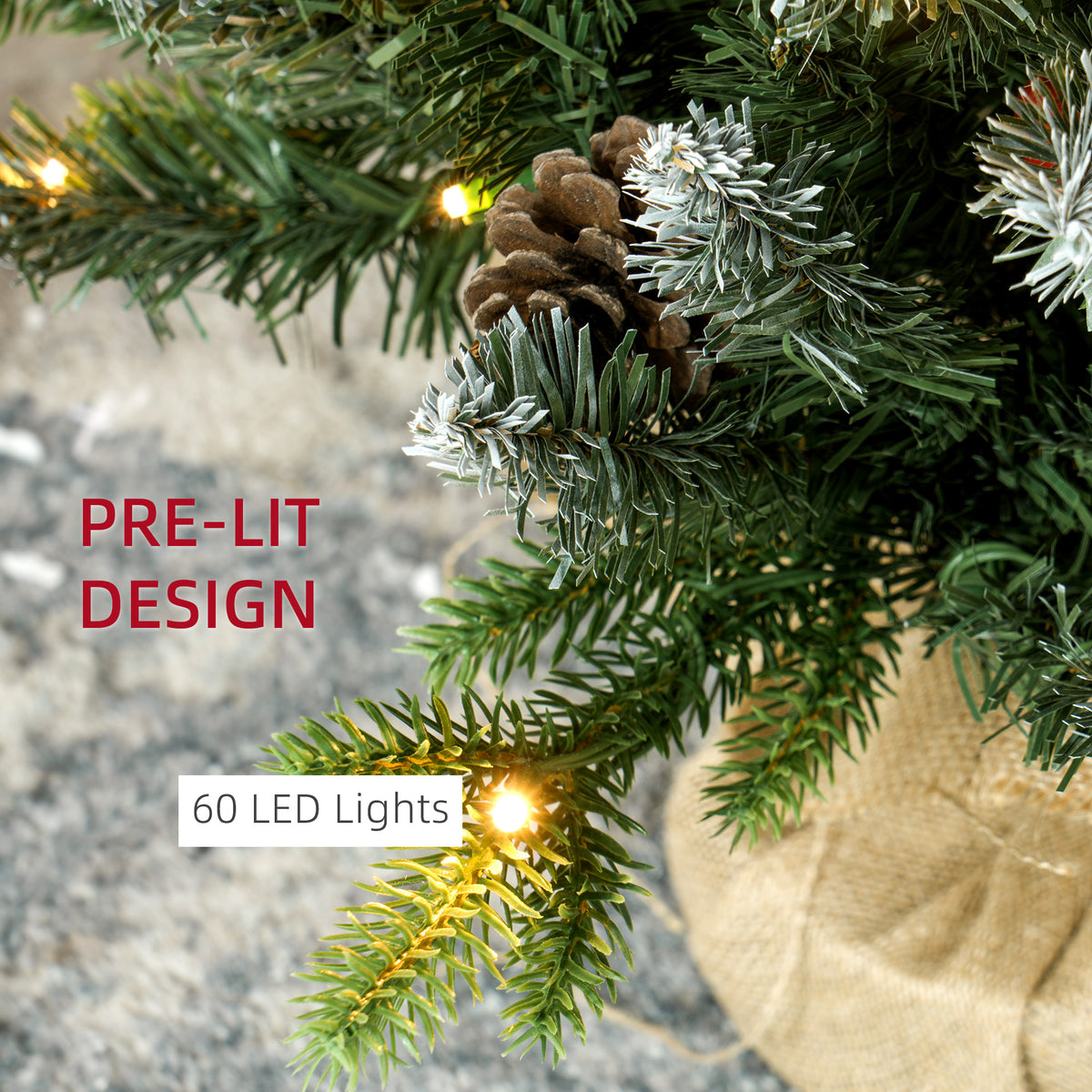 HOMCOM Set of Two 3ft Christmas Trees in Green
