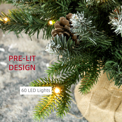 HOMCOM Set of Two 3ft Christmas Trees in Green