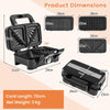 3 in 1 Waffle Maker with Non-stick Plates and Indicator Lights-Black