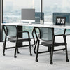 Waiting Room Chairs Set of 4 with Armrests and Wheels-Grey