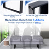 Waiting Room Bench Seating with 3 Seats and Metal Frame Leg-Grey
