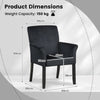 Fabric/Velvet Waiting Room Chair with Padded Armrests-Black
