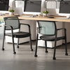 Waiting Room Chairs Set of 2 with Armrests and Wheels-Grey