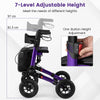 Walker for Seniors with Seat Folding Rollator Walker with Pneumatic Tires-Purple
