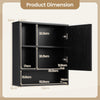 Wall Mounted Storage Organizer with Mirror for Bathroom-Black