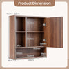 Wall Mounted Storage Organizer with Mirror for Bathroom-Brown