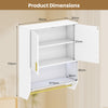 Wall Mounted Bathroom Cabinet Over the Toilet Storage Cabinet with 3-Color Lights-White