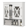 Wall Mounted Bathroom Cabinet with with 2 Acrylic Doors Medicine Cabinet-White