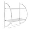 Wall Mounted Bathroom Shelves with Towel Holder-Silver