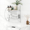Wall Mounted Bathroom Shelves with Towel Holder-White