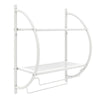Wall Mounted Bathroom Shelves with Towel Holder-White