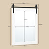 Wall Mounted Mirror with Solid Wood Frame and Metal Bracket-White