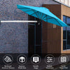 Outdoor Tilting Sunshade Umbrella with Large Shading Area-Turquoise