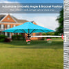 Outdoor Tilting Sunshade Umbrella with Large Shading Area-Turquoise