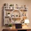 Wall Mounted Wine Rack 5-Tier Large Capacity Hanging Bar Shelf with Glass Holder-White