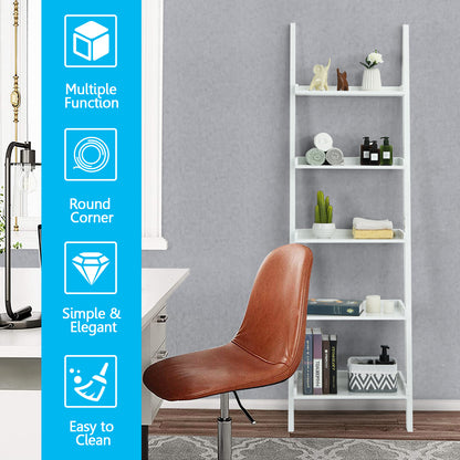 5-Tier Wall Shelf Display Bookcase-White