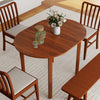 110CM Wooden Dining Table for 4-6 People Oval Kitchen Table-Walnut
