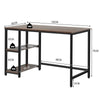 Industrial Computer Desk with Storage Sheves-Walnut