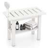 Waterproof HDPE Shower Bench Bath Stool for Inside Shower-White
