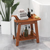 Waterproof Shower Bench Seat HIPS Shower Stool with Handle-Coffee
