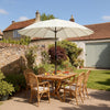 Outsunny 2 m Shanghai Garden Parasol Umbrella with 16 Fibreglass Ribs, Outdoor Parasol Sun Shade with Crank & Tilt, Cream White