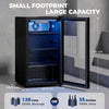 HOMCOM 90L Drinks Fridge, 139 Can Under Counter Freestanding Beer Fridge with LED Light