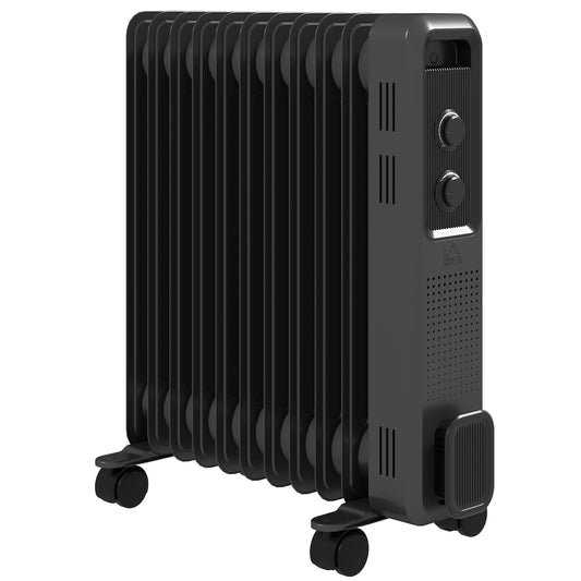 HOMCOM 2500W Oil Filled Radiator in Grey