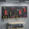 HOMCOM 38 Pcs Wall-Mounted Pegboard with 4 Boards, Garage Tool Storage Unit Black and Red