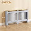 HOMCOM Slatted Radiator Cover, Painted Cabinet with Line Grill Design, 152L Ã 19W Ã 81H cm, Grey