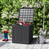 Weatherproof Patio Container with Lockable Lid for Patio-Brown