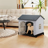 Weatherproof Pet Shelter with Removable Toilet Tray-Dark Grey