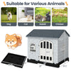 Weatherproof Pet Shelter with Removable Toilet Tray-Dark Grey