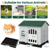 Weatherproof Pet Shelter with Removable Toilet Tray-Dark Green
