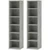 HOMCOM Set of Two 102 CD Storage Units - Cement Grey