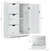 1-Door Freestanding Bathroom Cabinet with 3 Drawers-White