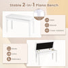 2-in-1 Padded Piano Bench with Storage Space-White